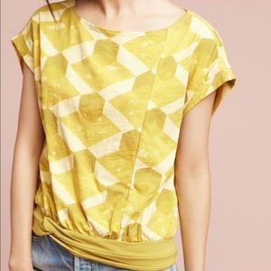 Anthropologie Postmark Petra Yellow Geometric Top